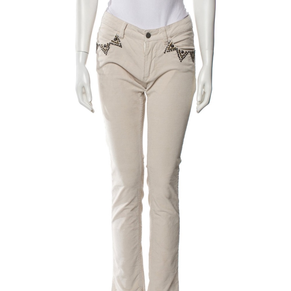 Zadig & Voltaire Tan Straight Leg Pants with Structured Fit